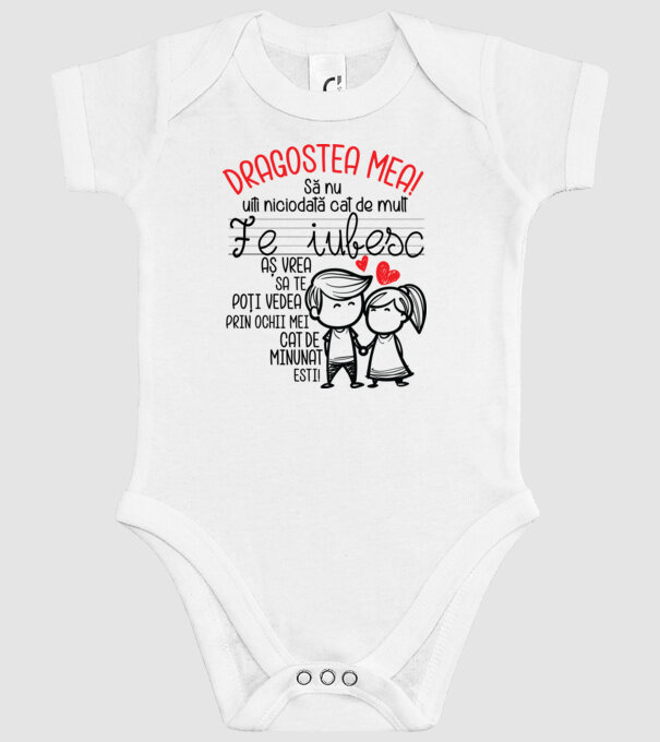 Dragostea mea Cât de minunat ești model alb pe tricou