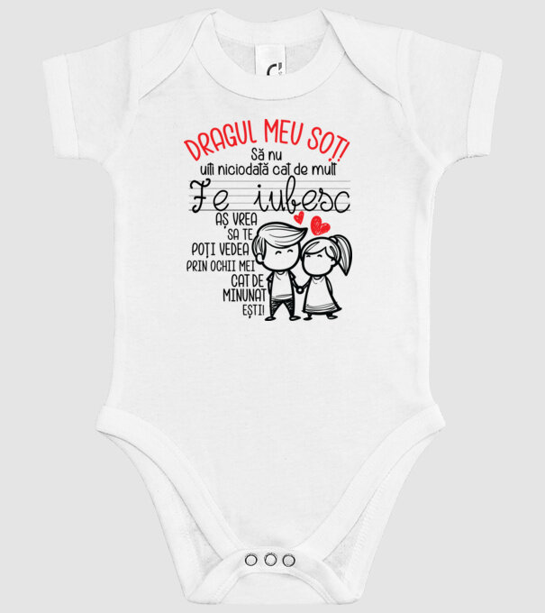 Dragul meu soț Cât de minunat ești! model alb pe tricou