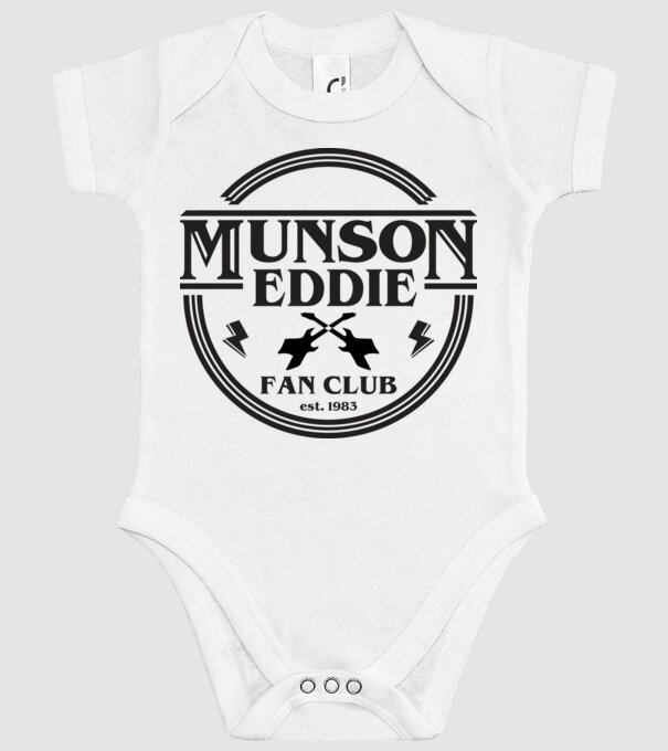 eddie munson fan club est 1983 model alb pe tricou