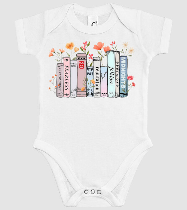 Eras tour books color model alb pe tricou