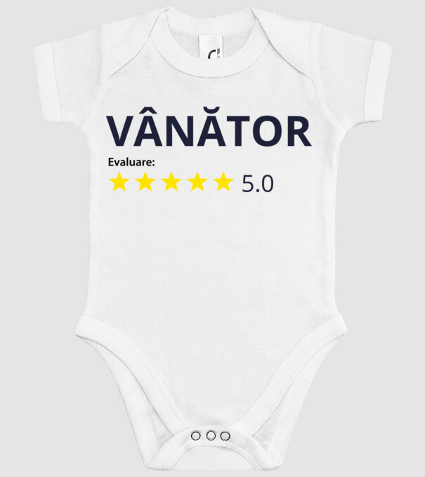 evaluare: vânător de 5 stele model alb pe tricou