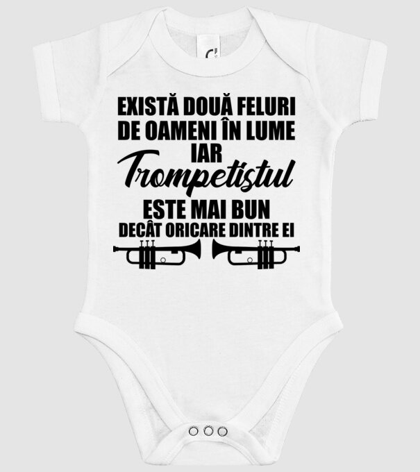 există două feluri de oameni în lume, iar trompetistul este mai bun decât oricare dintre ei model alb pe tricou