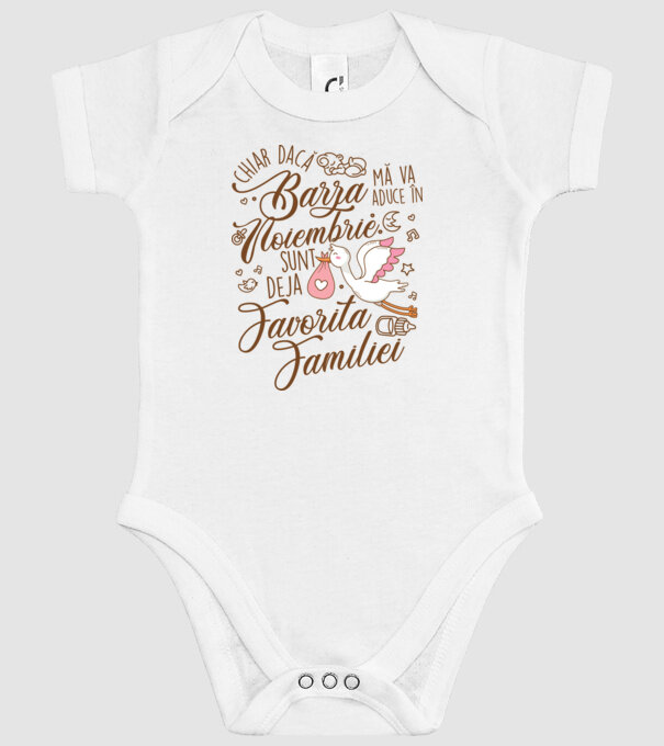 Favorita familiei NOIEMBRIE model alb pe tricou