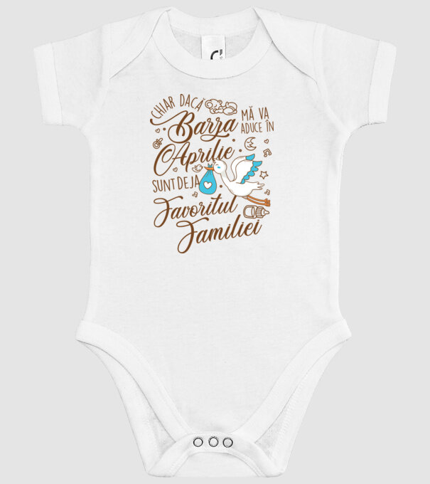 Favoritul familiei APRILIE model alb pe tricou