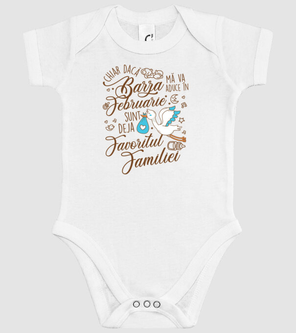 Favoritul familiei FEBRUARIE model alb pe tricou