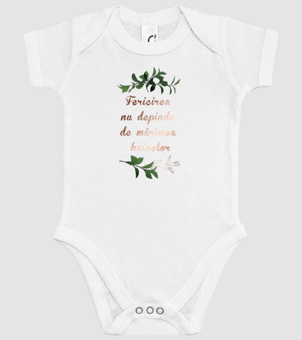 fericirea nu depinde de mărimea hainelor model alb pe tricou