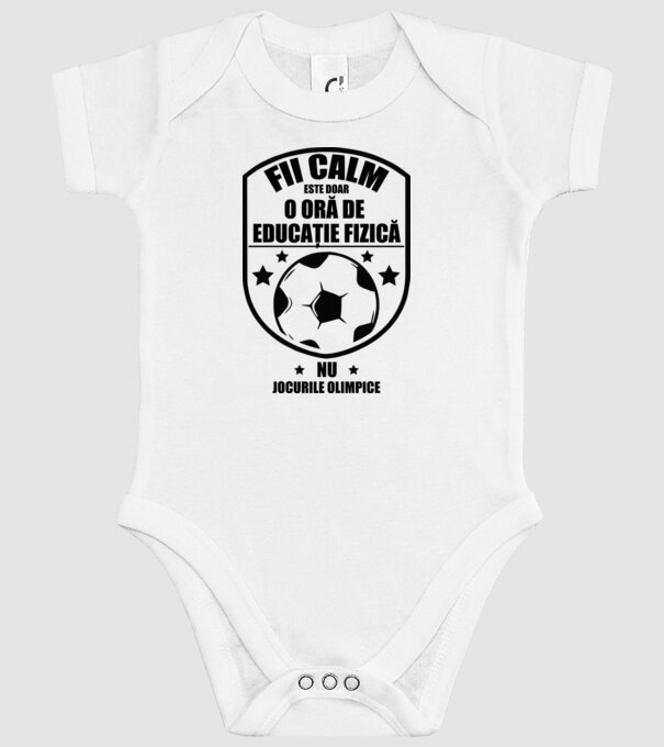 Fii calm, este doar o oră de educație fizică model alb pe tricou