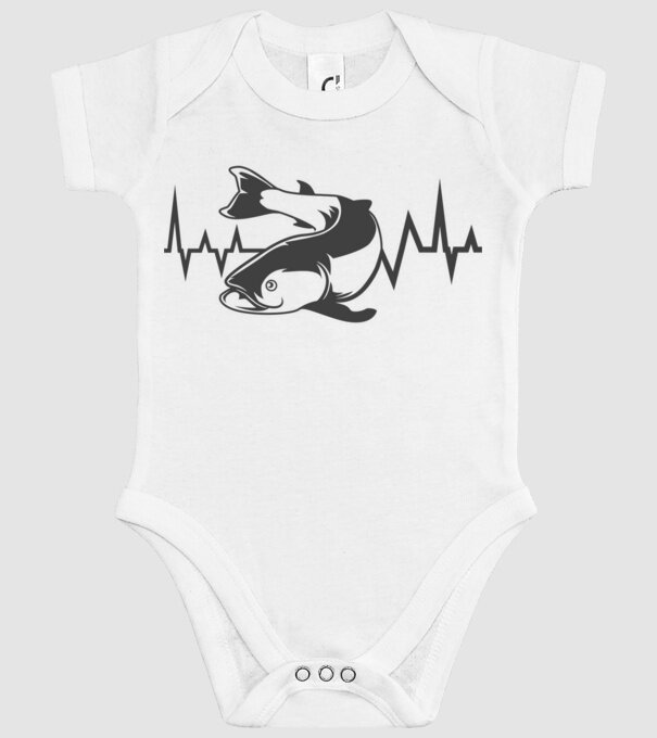 Fish model alb pe tricou