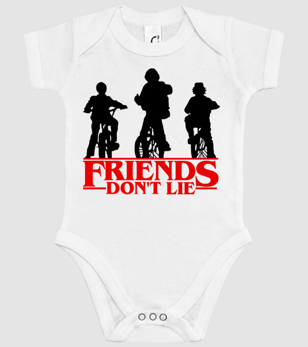 friends dont lie bicycle model alb pe tricou