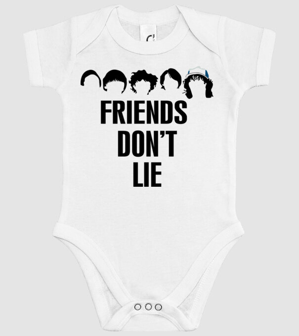 friends dont lie stranger things model alb pe tricou