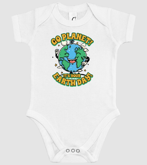 Go planet model alb pe tricou