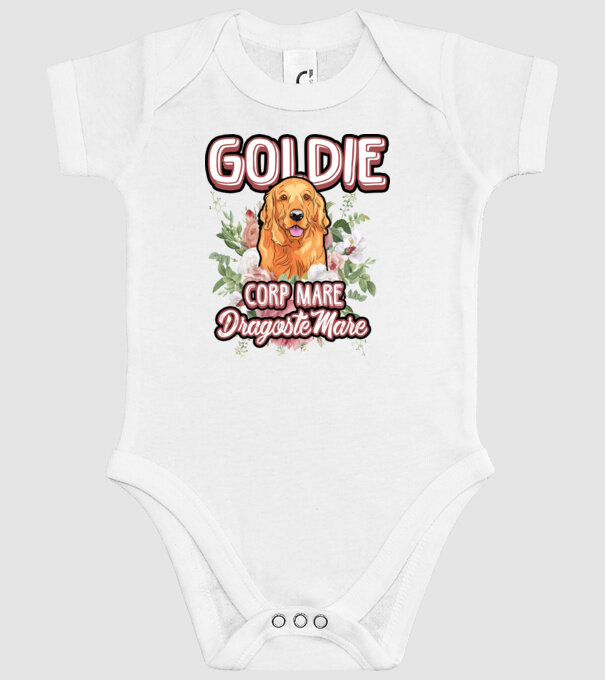 Goldie picioare mici dragoste mare model alb pe tricou