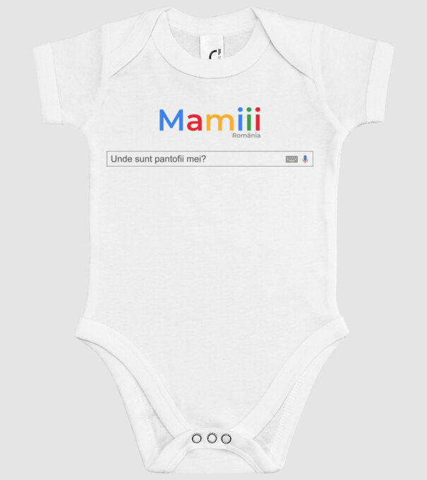 Mamiiii - Unde sunt pantofii mei? model alb pe tricou