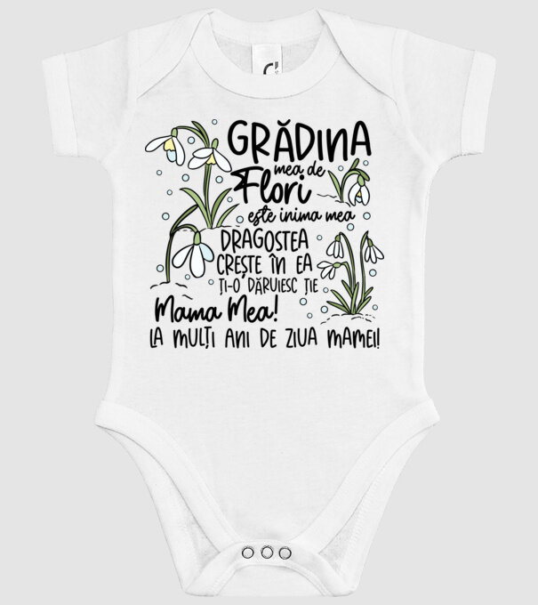 Grădina mea de flori model alb pe tricou