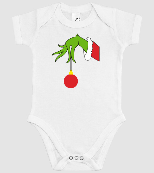 Grinch hand model alb pe tricou
