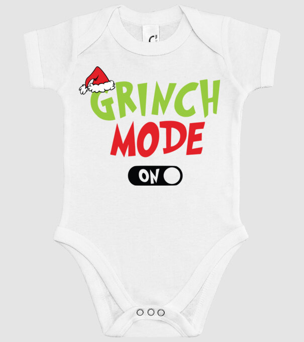 Grinch Mode model alb pe tricou