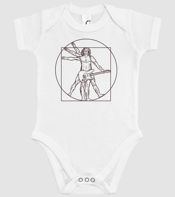 Guitar player model alb pe tricou