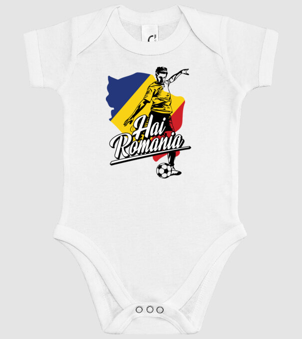 Hai romania fotbal model alb pe tricou