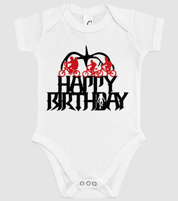 happy birthday stranger things model alb pe tricou