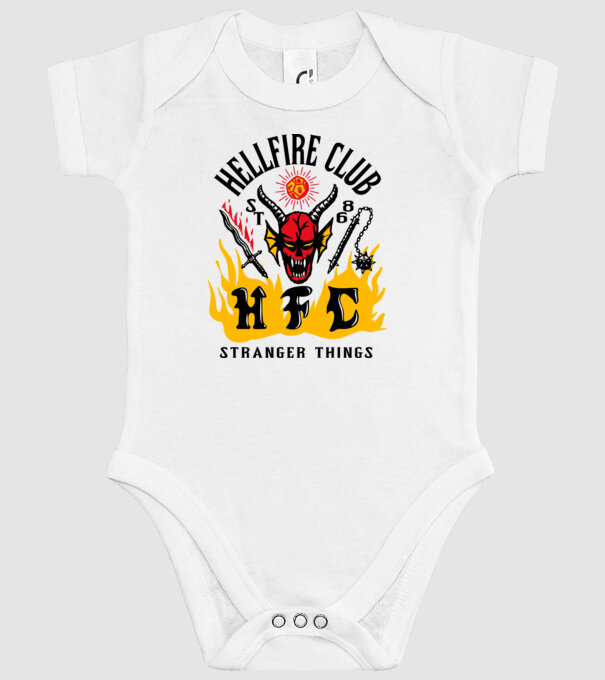 hellfire club 86 stranger things model alb pe tricou