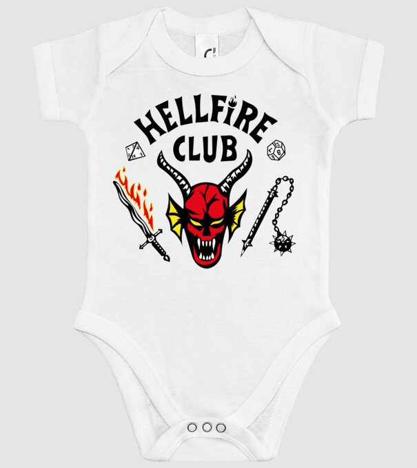 HELLFIRE CLUB model alb pe tricou