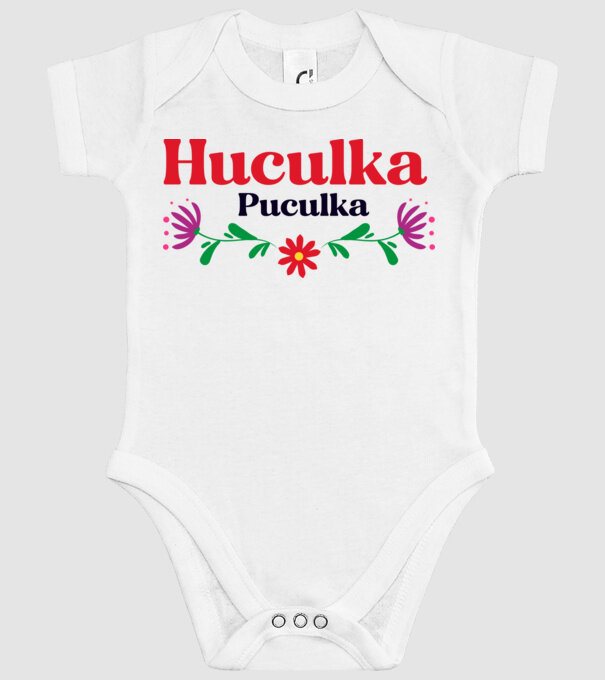 Huculka Puculka model alb pe tricou