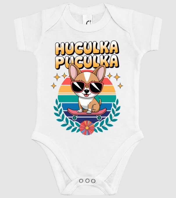 Huculka Puculka Câine 2 model alb pe tricou