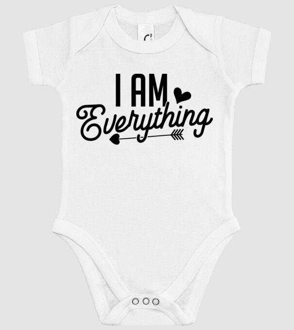 I am everything model alb pe tricou