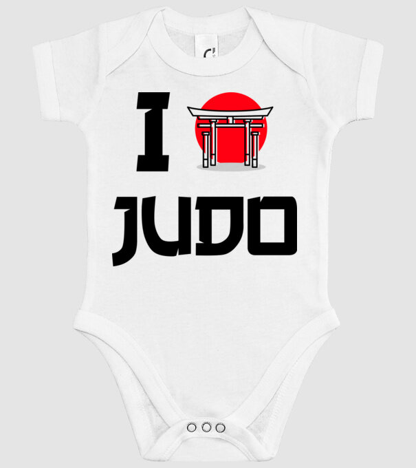 I love Judo model alb pe tricou