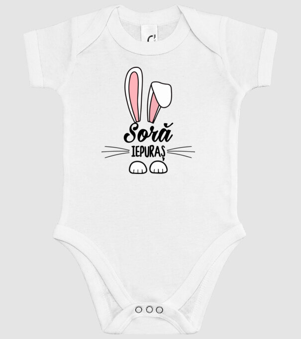 iepuraș soră model alb pe tricou