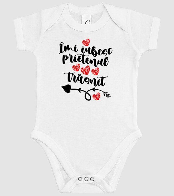Îmi iubesc prietenul trăsnit model alb pe tricou