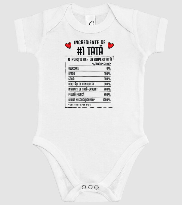 Ingrediente Tată model alb pe tricou