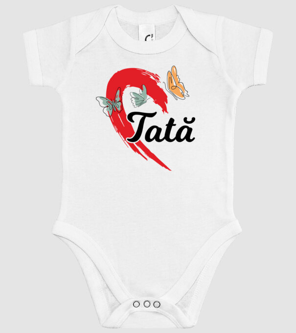 Tată model alb pe tricou