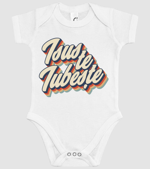 Isus te iubește model alb pe tricou