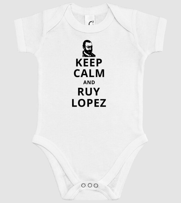 Keep Calm and Ruy Lopez v3 model alb pe tricou