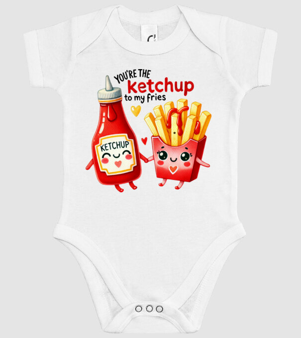 Ketchup to my Fries model alb pe tricou