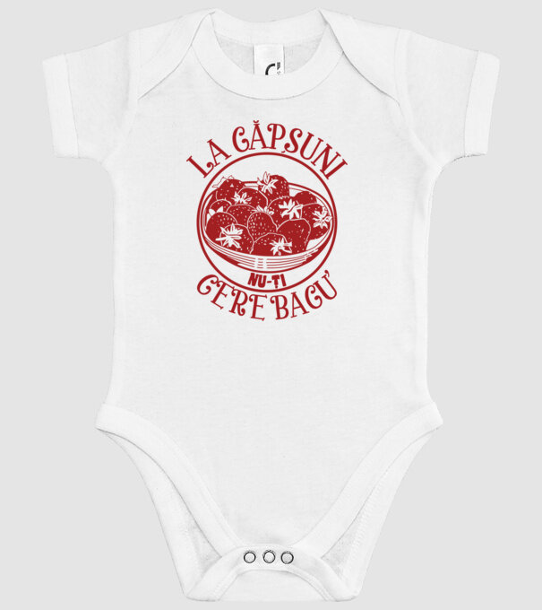 La căpșuni nu-ți cere bacu model alb pe tricou