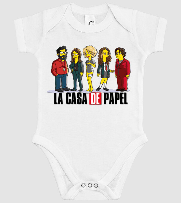la casa de papel simpson model alb pe tricou
