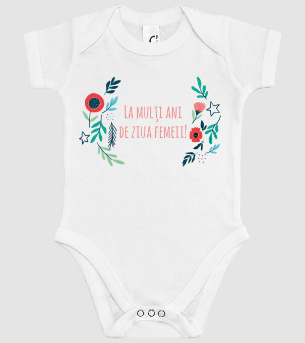 La mulți ani de ziua femeii model alb pe tricou