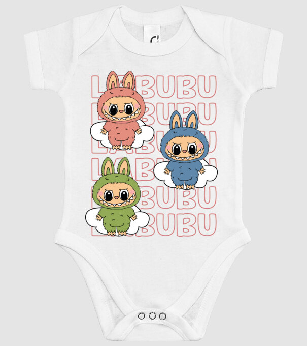 LABUBU model alb pe tricou