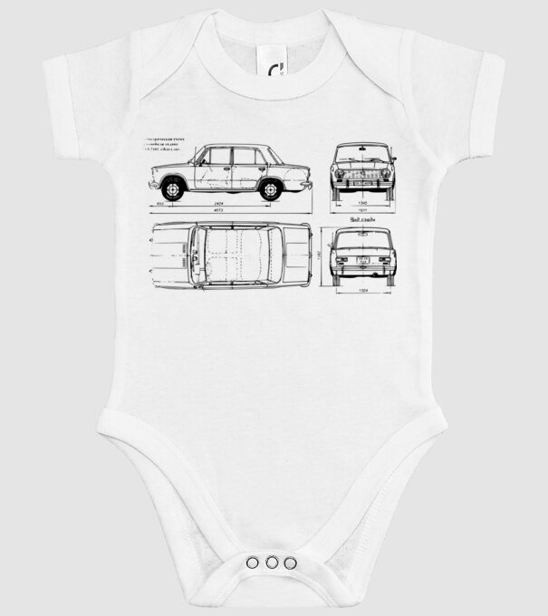 Lada model alb pe tricou