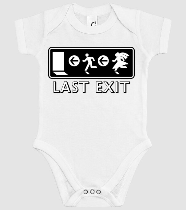 Last Exit model alb pe tricou