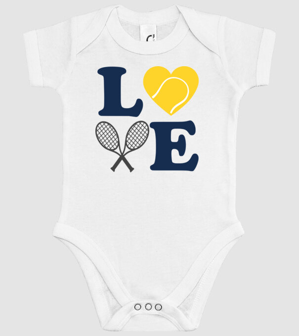 LOVE Tennis model alb pe tricou