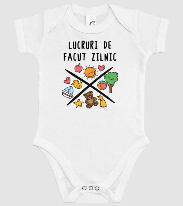 Lucruri de făcut zilnic model alb pe tricou