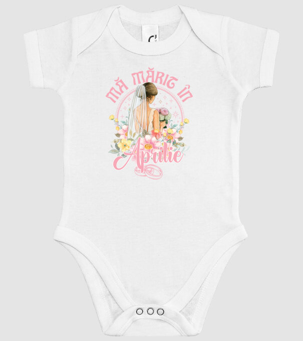 mă mărit - în aprilie model alb pe tricou