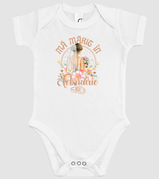 mă mărit - în februarie model alb pe tricou