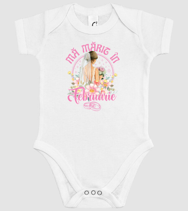 mă mărit - în februarie model alb pe tricou