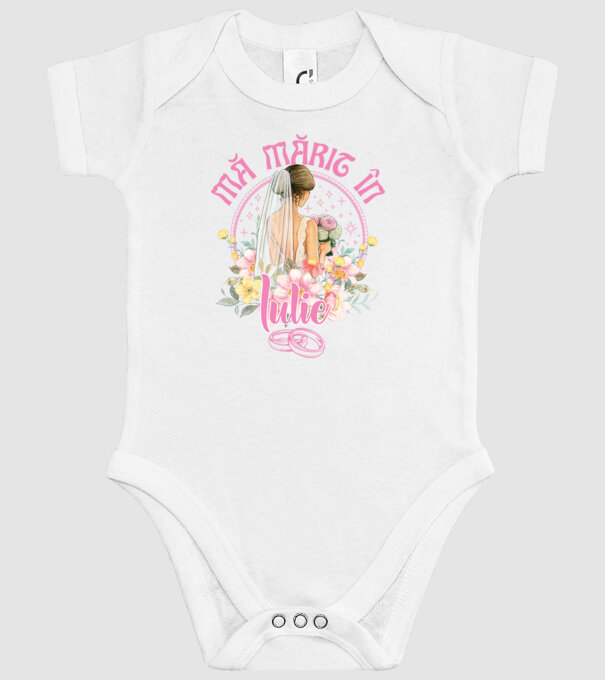 mă mărit - în iulie model alb pe tricou
