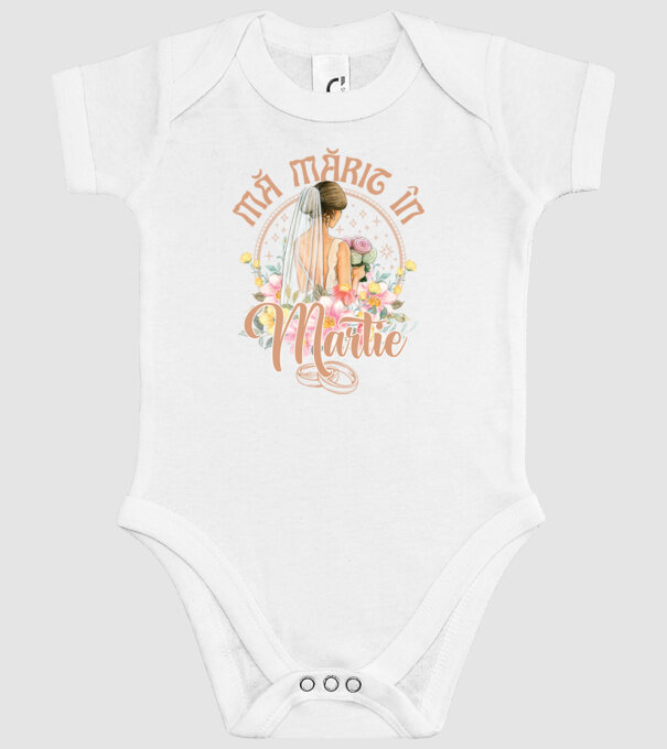 mă mărit - în martie model alb pe tricou