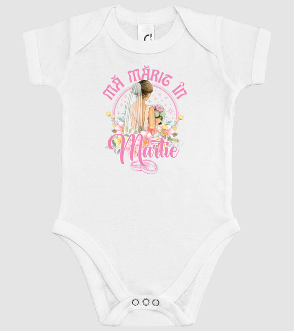 mă mărit - în martie model alb pe tricou
